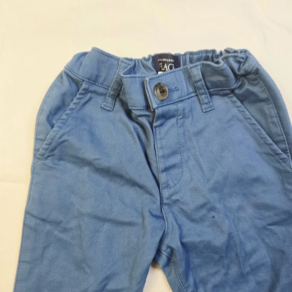 The Childrens Place Kids Chino Pants 2T Blue Elastic Waist Casual Trousers K1
